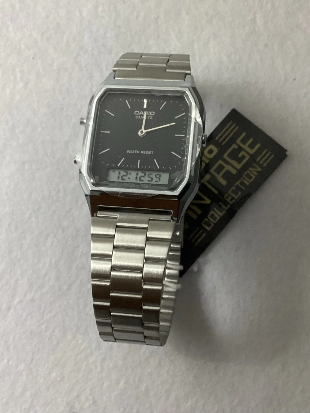 Casio Vintage Collection Unisex Analog Digital Stainless Steel Watch 29.8mm